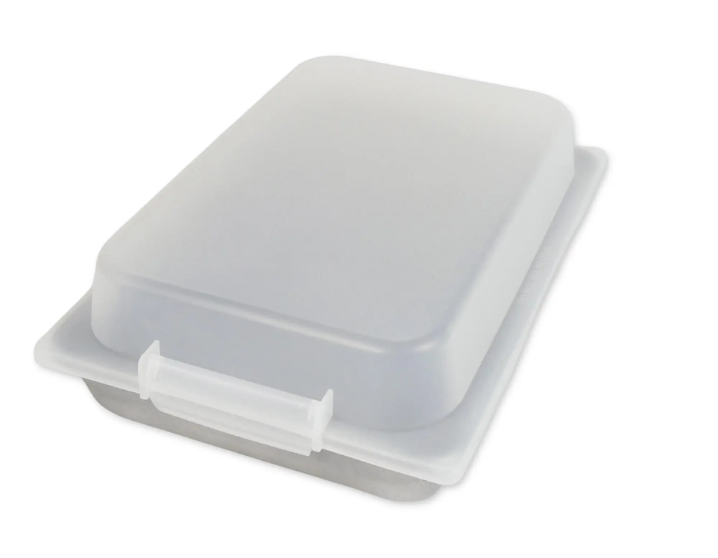 USA Pan Non-Stick Aluminum 13" x 10" Lasagna Pan with Lid Set #1111RCLD-ST-1