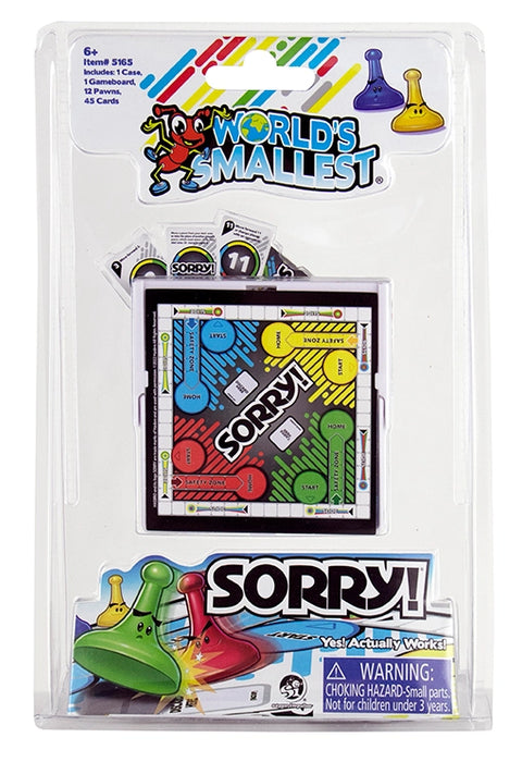 World's Smallest Sorry! Game - Miniature Board Game with Cards and Pawns