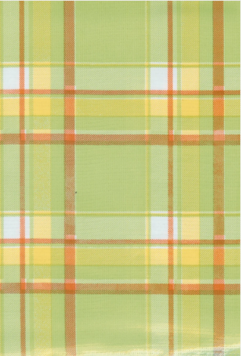 Scot Plaid Orange Oil Cloth, Yardage